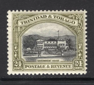 M26171 Trinidad y Tobago 1937 SG236a KGV: 24c negro y verde oliva perf 13x12,5 - Imagen 1 de 1
