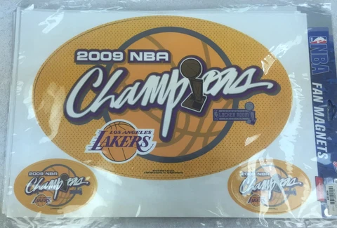 Los Angeles Lakers 2009 NBA Champions Magnet Set TEAM LA NEW 17x11in Cover