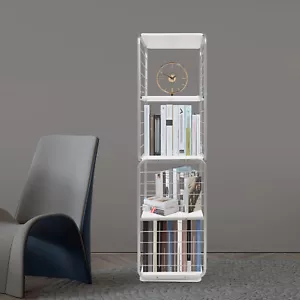 4-Tier 360° Rotating Bookshelf Bedroom Bookcase Storage Shelf Display Rack Stand - Picture 1 of 11