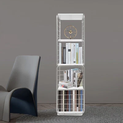 4-Tier 360° Rotating Bookshelf Bedroom Bookcase Storage Shelf Display Rack Stand - Image 1 of 4
