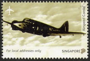 Malayan Airways AIRSPEED CONSUL AS.65 Aircraft Stamp (2003 Singapore) - Picture 1 of 1