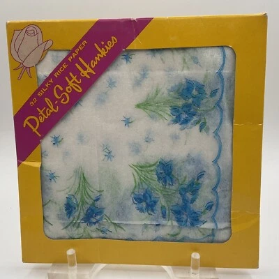 Pañuelos suaves pétalos vintage años 60 NOS 32 papeles de arroz sedoso caja original Japón (41) Foto 1 de 4