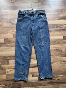 Rare 90s Levi's SilverTab over-dyed 36x32 dark blue jeans double closure - Picture 1 of 8