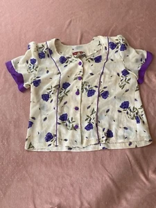 Vintage Damen Gloribell Bluse Größe 20 Creme/Lila - Bild 1 von 5