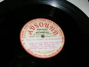 1961 Test Pressing PRIVATE Souvenir LP MENDELSSOHN High School SUMMER CAMP CHOIR - Imagen 1 de 1