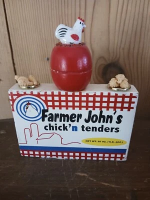 Kid's Farmer John's Chick'n tenders Play Block with Miniatures Junk Food ART - Image 1 of 4