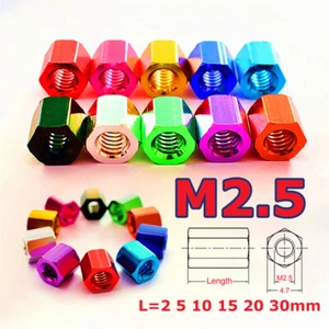 M2.5 Aluminio Anodizado Hexagonal Tuerca Larga Hexagonal Separador Espaciador Rosca Hembra - Imagen 1 de 9