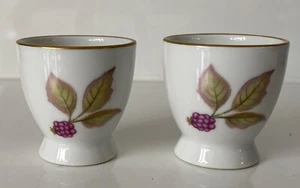 2 Royal Worcester Evesham Footed EGG CUPS Blackberry Design - Picture 1 of 5