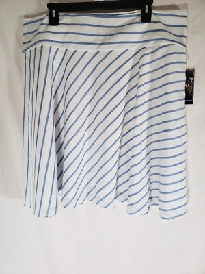 NWT American Living Blue And White Striped Flare Skirt Sz 16 - Image 1 of 4