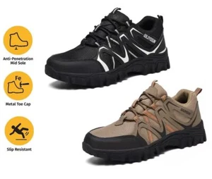Mens PPE Lightweight Steel Toe Cap Work Shoes Grip Trainers Boots Safety Shoes - Picture 1 of 15