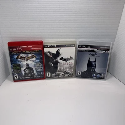 Batman PS3 Game Lot Of 3 Arkham City, Origins, Asylum, Playstation 3 Cib Bundle - Image 1 of 4