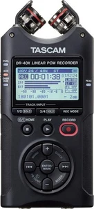 Grabadora de audio digital de cuatro pistas Tascam DR-40X e interfaz de audio USB, negra - Imagen 1 de 4