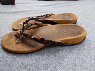 Vionic Shoes Womens Size 6.5 Tort Tortoise Thong Sandals Bow Comfort Flip Flop - Image 1 of 4