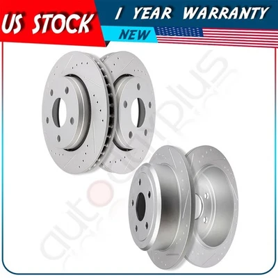 Rear Brake Rotors For 2011 Ford Crown Victoria 2004 Mercury Marauder Drilled - Imagem 1 de 4
