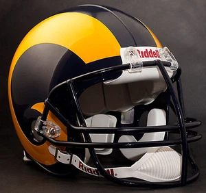 JACK YOUNGBLOOD LOS ANGELES RAMS Schutt NOPO Football Helmet FACEMASK- NAVY BLUE - Picture 1 of 2
