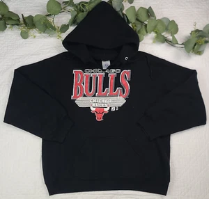 VTG Chicago Bulls Mens Black Pullover Hoodie Size XL Heavy Weight - Picture 1 of 13