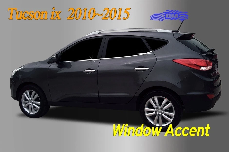 Moldura de ventana adorno cromado 4P A919 Ems para Hyundai Tucson ix 2010~2015 Foto 1 de 4