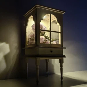 1/12 Scale Dollhouse Miniatures Furniture Unfinished Storage Cabinet with Light - Picture 1 of 9