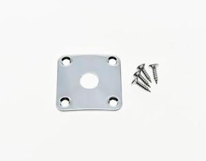 Curved Metal Jack Plate Square Jackplate w/ Screws Fits Gibson Les Paul Chrome
