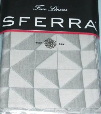 Sferra Stella Standard Sham Серебристый/Синий Двусторонний Хлопковый Сатин Жаккард Новый - Изображение 1 из 4