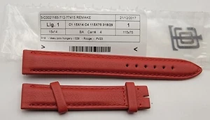 NEW OEM Tiffany & Co. Genuine Red Leather Watch Strap 15/14 mm 115+75mm France - Picture 1 of 2
