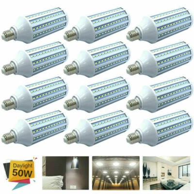 1~12Pcs 300W Eq. LED Corn Light Bulb 168-Chip E26 2600lm 50W Cool Daylight 6000K - Image 1 of 4