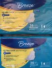 2 Packages Breeze Ultra Thin With Flexi-Wings Pads (Size 1)  36 Regular Pads