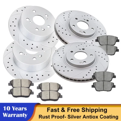 Front Rear Disc Rotors + Brake Pads Fit 2013 2014 2015 Hyundai Sonata Kia Optima — 第 1/4 张图片
