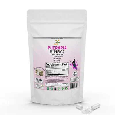 White Pueraria Mirifica Supplement 100 Caps  Powder Imported From Thailand - Image 1 of 4