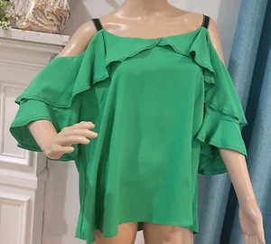 Gibson Latimer Cold shoulder Womens Top with Flutter Sleeves, Size XXL - Picture 1 of 8