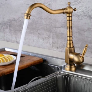 Antique Kitchen Faucet Bathroom Sink Basin Mixer Tap Brass Faucet 360 Swivel - Picture 1 of 7
