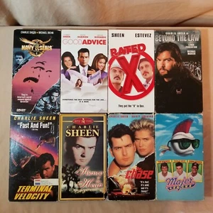 Charlie Sheen 8 VHS Video Lot Rated X Navy Seals Beyond Silence Of The Heart & - Picture 1 of 12
