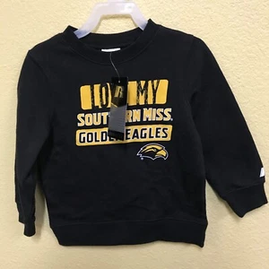RUSSELL I LOVE MY SOUTHERN MISS GOLDEN EAGLES Fleece Crewneck Pullover BLACK - Picture 1 of 5