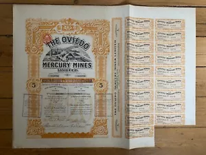 DECO = titre 5 actions: THE OVIEDO MERCURY MINES (ESPAGNE UK) (H3) - Foto 1 di 1