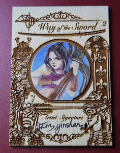 2022 Iconic Creations Way of the Sword 2 Wooden Sketch Card 1/1 Yinshan - Picture 1 of 5