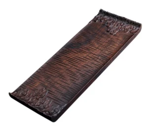 Solid Ebony Wood Kong Fu Tea Tray Drinks Serving Plate Auspicious Clouds Pattern - Picture 1 of 4
