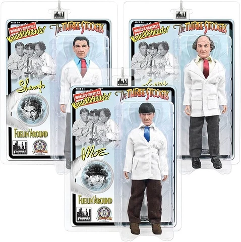 The Three Stooges Retro Style 8 Inch Action Figures: Fuelin' Around Set of all 3 Cover