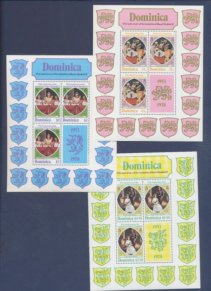 DOMINICA - Scott 570-573, MI 577b-579b - MNH S/S - QEII - 1978 --c - Image 1 of 1