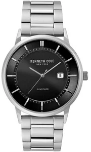 Kenneth Cole New York KC50784006 Sun Power Orologio Analogico Da Uomo Bracciale Acciaio - Foto 1 di 1