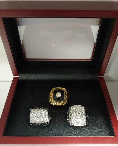 Boston Bruins - Stanley Cup Hockey 3 Ring Set With Box Bobby Orr Zdeno Chara Cover