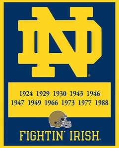NOTRE DAME FIGHTING IRISH - Championship Banner, 8x10 Color Photo - Picture 1 of 1