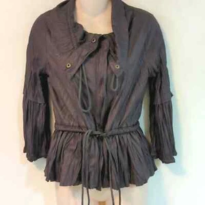 NWT Ryu Crinkle Coated Peplum Jacket S - Picture 1 of 12