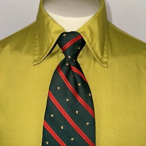 Vintage 60s 70s Necktie Tie Polyester Disco Clip On Vtg 3.5" Wide Striped Mens - Picture 1 of 10