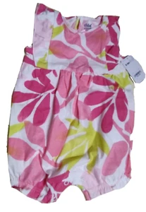 Child of Mine by Carters Baby Girls Romper Shorts Pink Floral size 0-3mo #MAR24 - Picture 1 of 1
