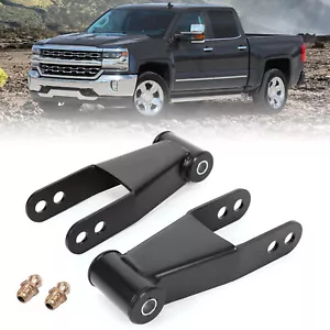 For Chevy Silverado GMC Sierra 1500 1988-2018 2" Rear Drop Shackles Lowering Kit - Picture 1 of 12