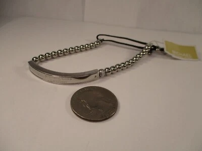 НОВЫЙ ПОДЛИННЫЙ MICHAEL KORS MK ТАБЛИЧКА СЕРЕБРЯНЫЙ БИСЕР MKJ3344040 БРАСЛЕТ ЖЕНЩИН - Изображение 1 из 4