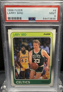 1988  FLEER  LARRY BIRD    #9    PSA 9 - Picture 1 of 2