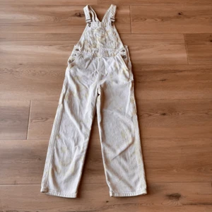Zara Kids Girl’s Lime Green Cream Tie Dye Denim Overalls Size 11/12 - Picture 1 of 4