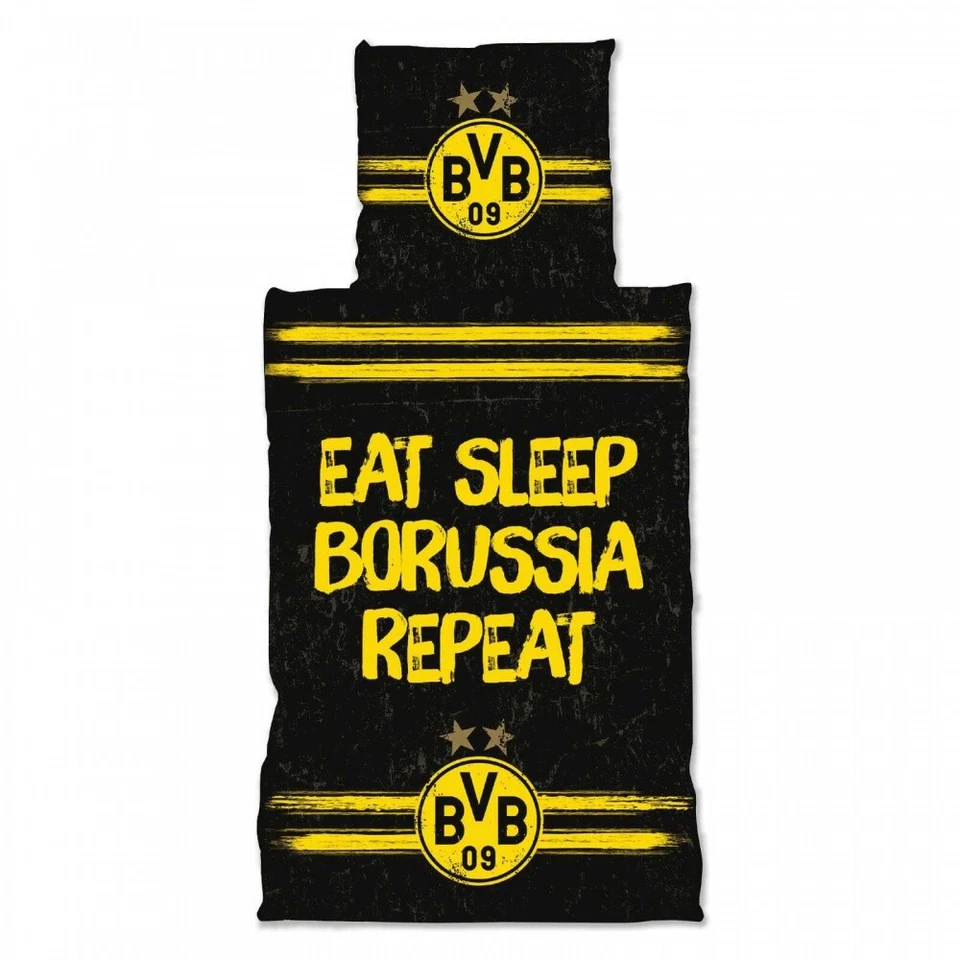 Borussia Dortmund Bettwäsche - Eat. Sleep. Borussia. Repeat - 2-teilig - Bild 1 von 1