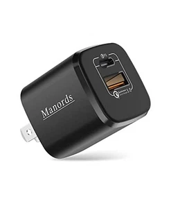 USB C Fast Charger 20W 2 Port Wall With PD/QC For iPad Pro iPhone 13 Pro Max - Picture 1 of 8